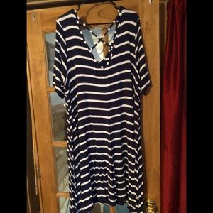 Lane Bryant striped swing dress
